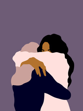 Women hugging