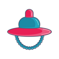 Isolated colored baby pacifier toy icon flat design Vector