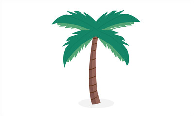 Palm tree isolated on white background 2d Tree Cartoon