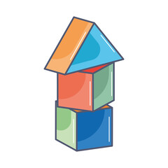 Isolated colored building cube toy icon flat design Vector