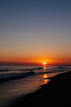 Sunset in the mediterranean sea