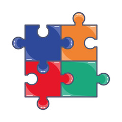 Isolated colored puzzle toy icon flat design Vector
