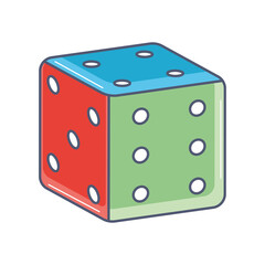 Isolated colored dice toy icon flat design Vector
