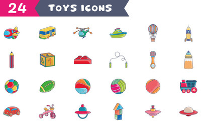 Set of different toy icons Vector