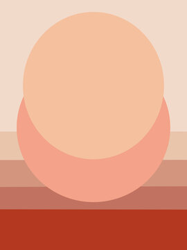 Minimal Sun And Moon Art In Warm Tones