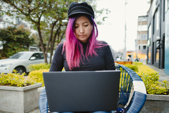 Woman Working On Her Laptop