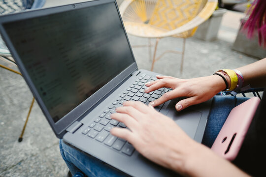 Woman Working On Her Laptop