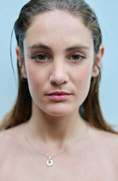woman looking at camera