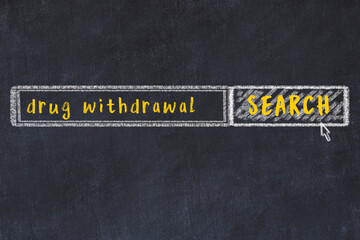 Chalk sketch of browser window with search form and inscription drug withdrawal