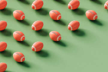 American football pink ball with copy space