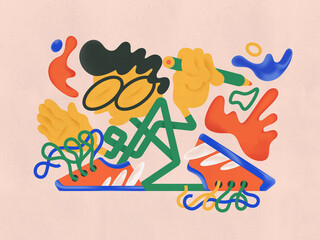 Creative hipster designer at work