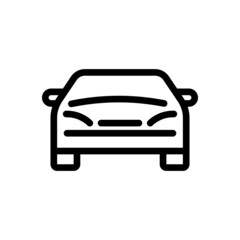 Obraz na płótnie Canvas Car Icon. Linear Car Style for user Interface, Web-design. Front View. Vector sign in simple style isolated on white background.