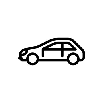 Car Icon. Linear Car Style for user Interface, Web-design. Side View.Vector sign in simple style isolated on white background.