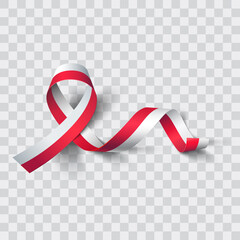 Ribbon flag of Poland. Patriotic symbol. Vector illustration.