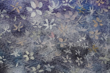 水彩画　水彩　背景　ウオーターカラー　グラフィック　抽象的な　宇宙観　手書き　絵の具　水彩 カラフル　背景　バックグランド　花　雪