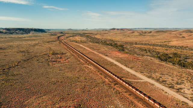 Huge Iron Ore Cargo Train 