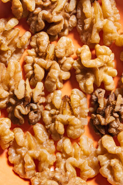 Walnuts unshelled background