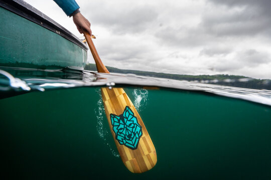 Hand Carved Paddle Underwater Canoe