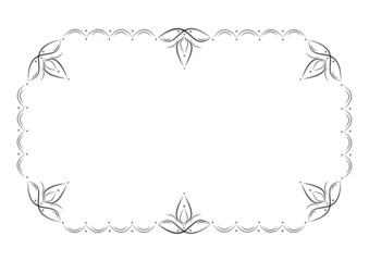 Monochrome decorative ornate frame from abstract pattern. Ornamental retro vintage frame vector  illustration with place for your text . Eps  and jpg format