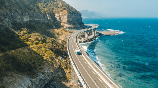 camper van on scenic bridge