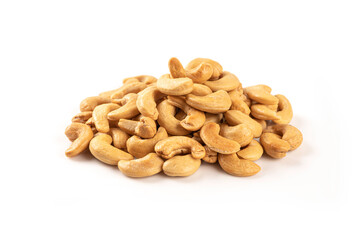 Cashew nuts isolated on white