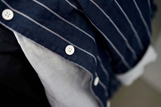 Close-up comfortable cotton linen clothes
