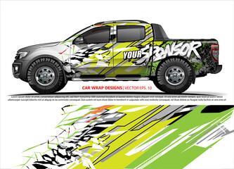 rally car livery design vector. abstract race style background for vehicle vinyl sticker wrap
