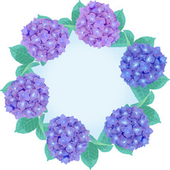 丸い紫陽花のフレーム