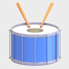 snare drum icon 3d music instrument illustration render