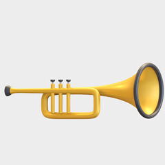 Obraz na płótnie Canvas trumpet icon 3d music instrument illustration render