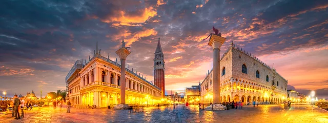 Deurstickers San Marcoplein, Dogenpaleis, Venetië, Italië © Sina Ettmer