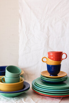 Dinnerware On A Simple White Background