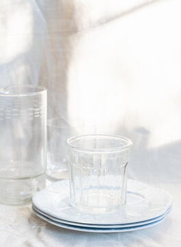 Dinnerware on a simple white background