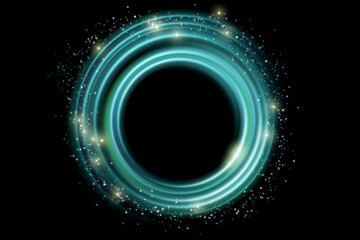 Abstract background with glowing blue circles.