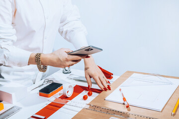 Hands using office stationary /objects/