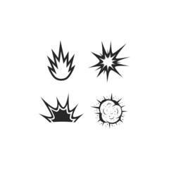 Set of bomb explosion vector logo icon illustration
