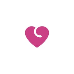 heart arrow logo vector icon illustration