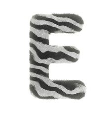 Furry Zebra Themed Font Letter E