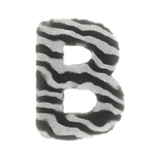 Furry Zebra Themed Font Letter B