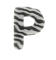 Furry Zebra Themed Font Letter P