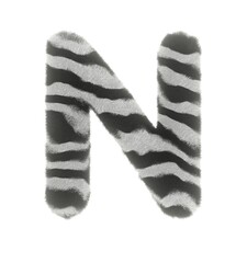 Furry Zebra Themed Font Letter N