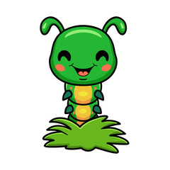 Cute little caterpillar cartoon character