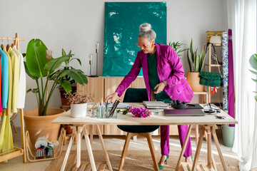 Senior fashion designer in workplace