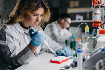 Biologist preparing samples for scientific research