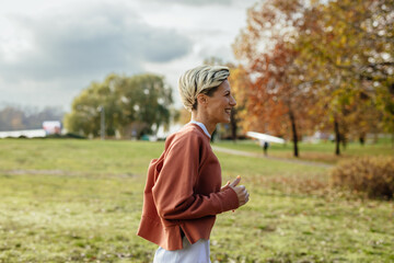 Woman runing in park