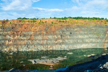 Beautiful summer view of old Abandoned Stone Quarry