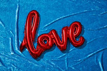 balloon in the shape of the word love 