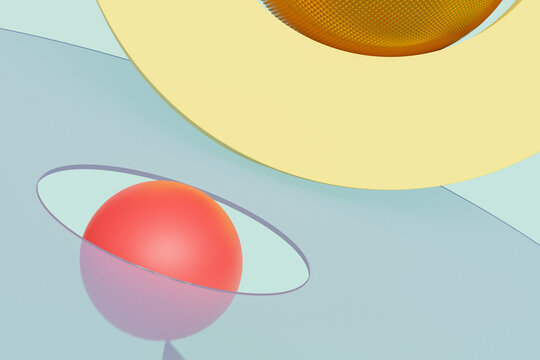 Colored geometric shapes balance concept background 