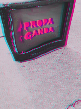 Propaganda text in glitch