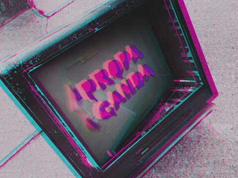 Glitched propaganda message 